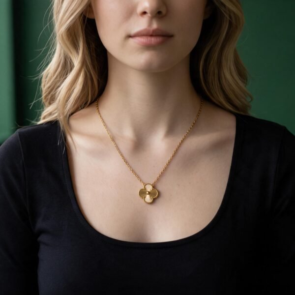 long Van Cleef Gold Clover Necklace